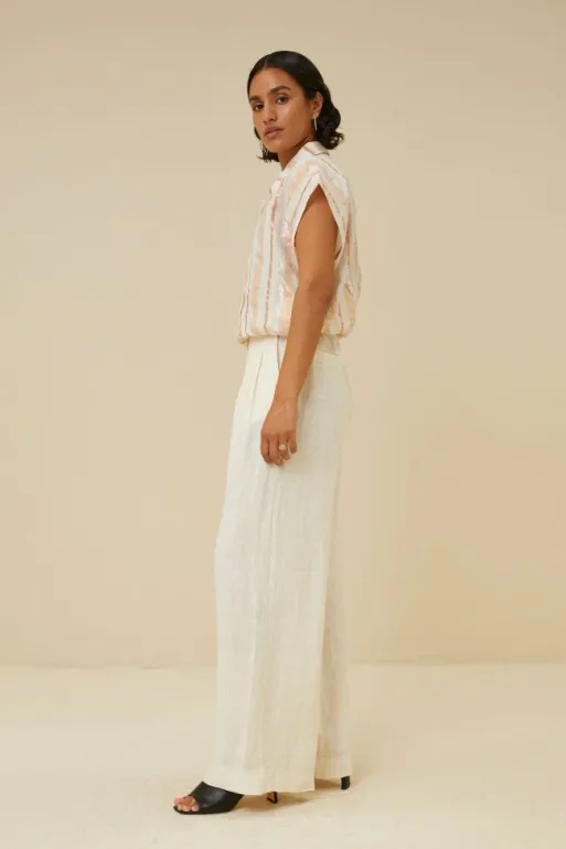 By bar Blouses*bieke gloss stripe blouse | pastel gloss stripe