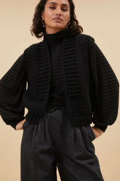 By bar Cardigans*levi gilet | black