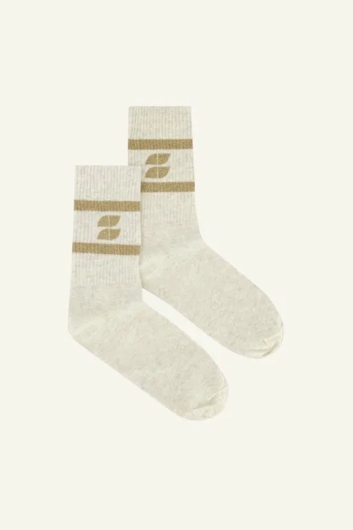 By bar Socks*logo sparkle socks | gold