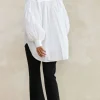 By bar Blouses*sarah poplin blouse | white