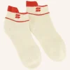 By bar Socks*short logo socks | poppy red