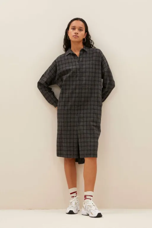 By bar Dresses*small check dress | caramel